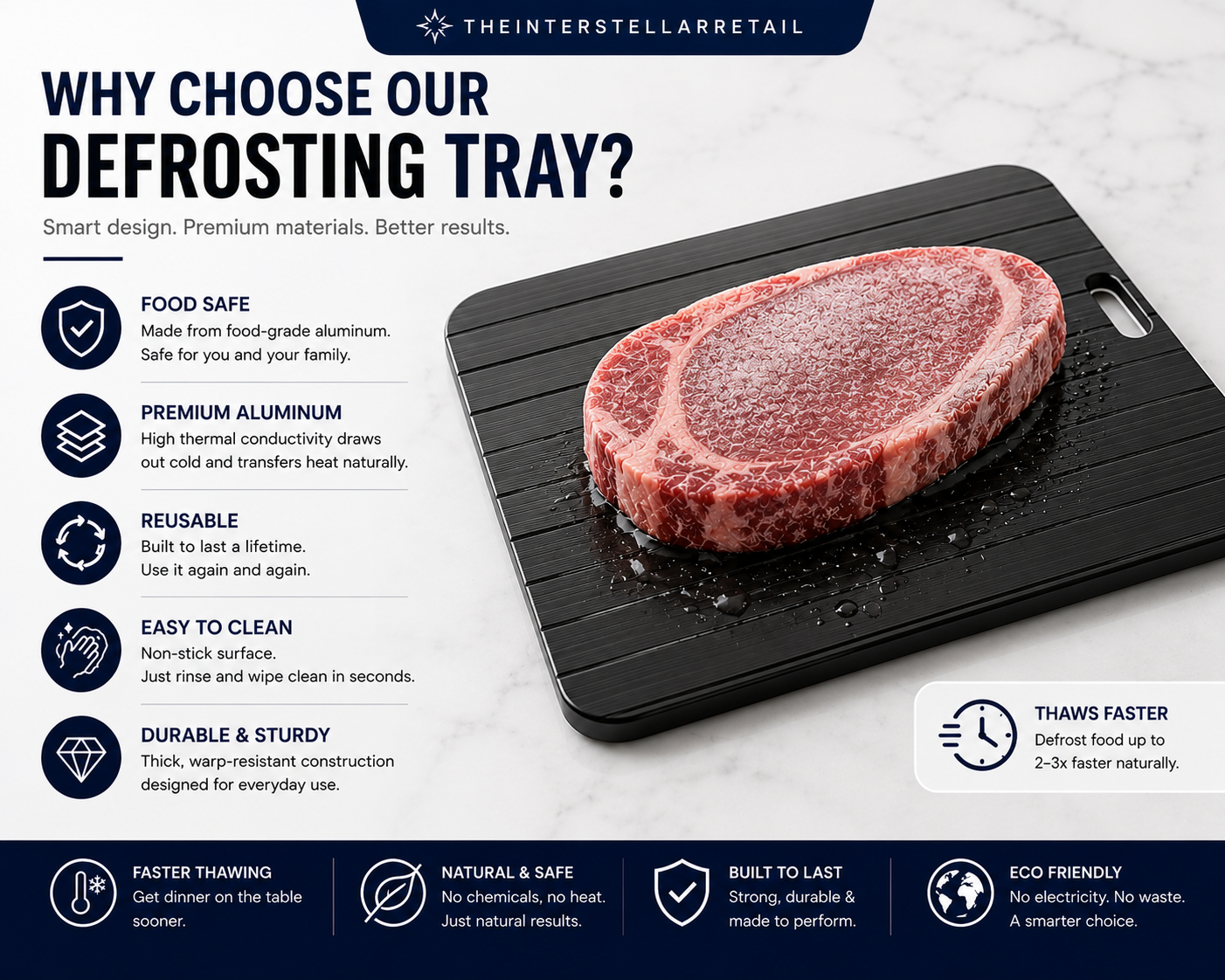 Aluminium Fast Defrosting Tray